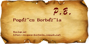 Pogács Borbála névjegykártya