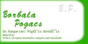 borbala pogacs business card